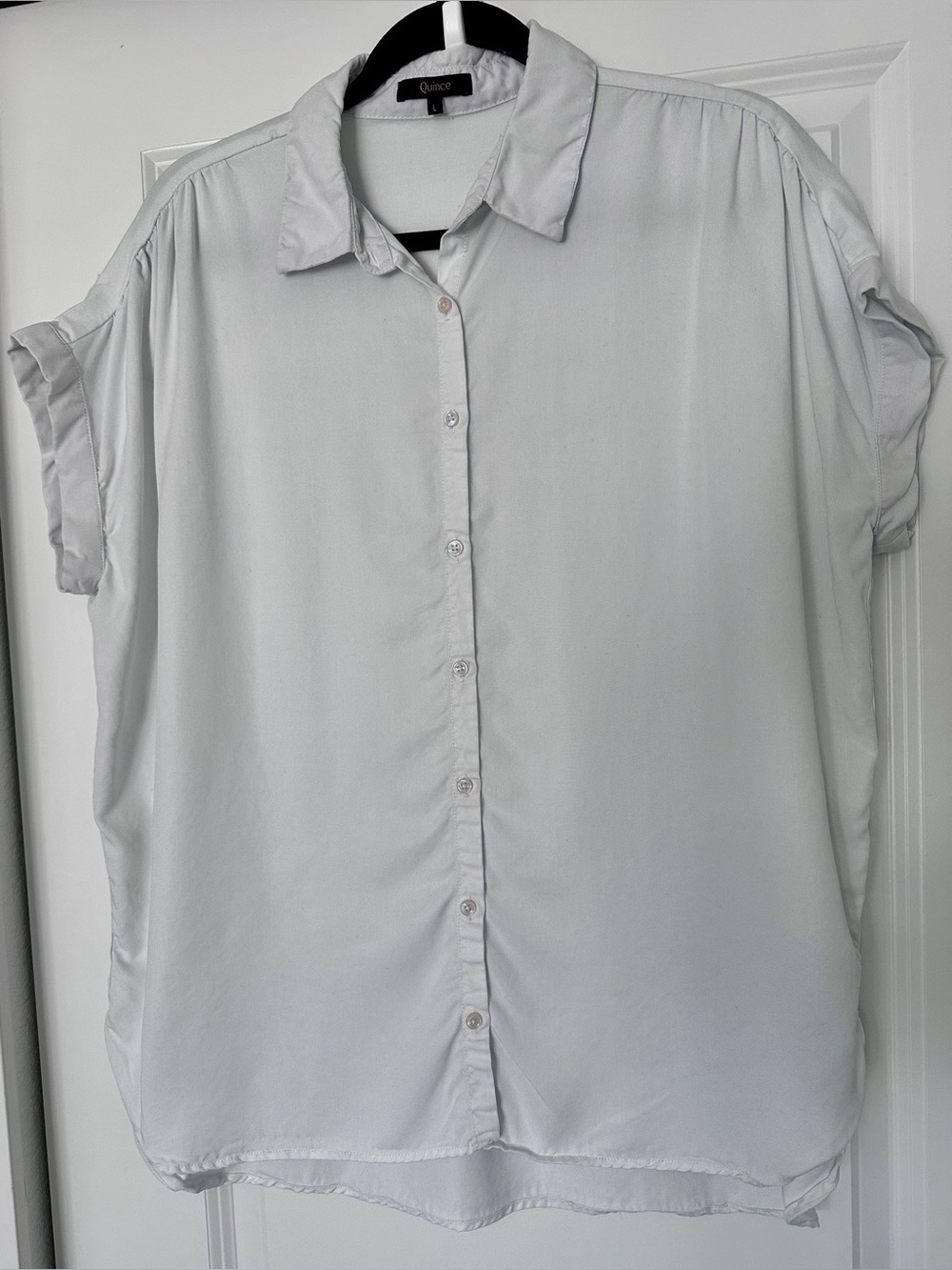 Quince Vintage Wash Tencel Camp Shirt White Size L
